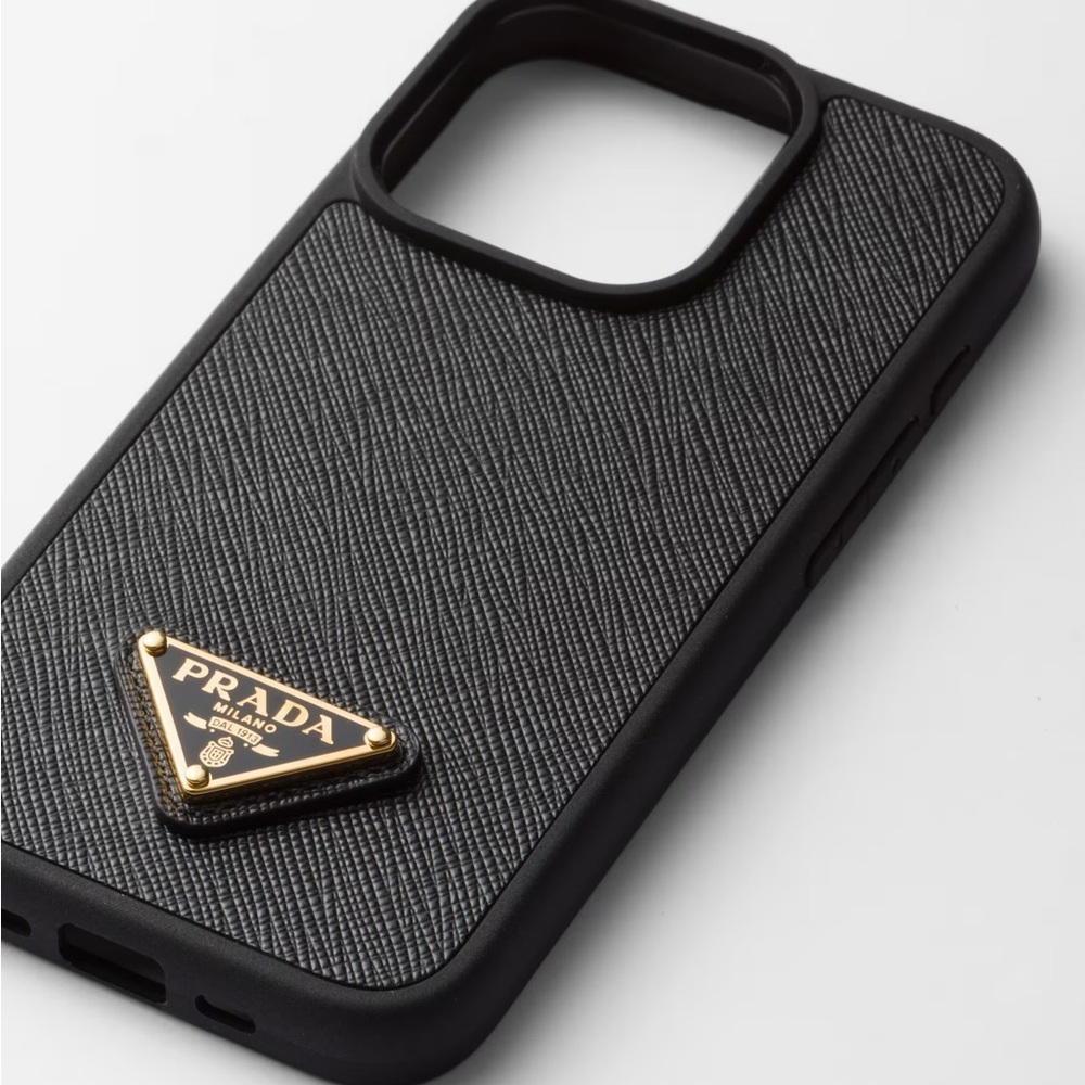PRADA Saffiano leather cover for iPhone 15 Pro